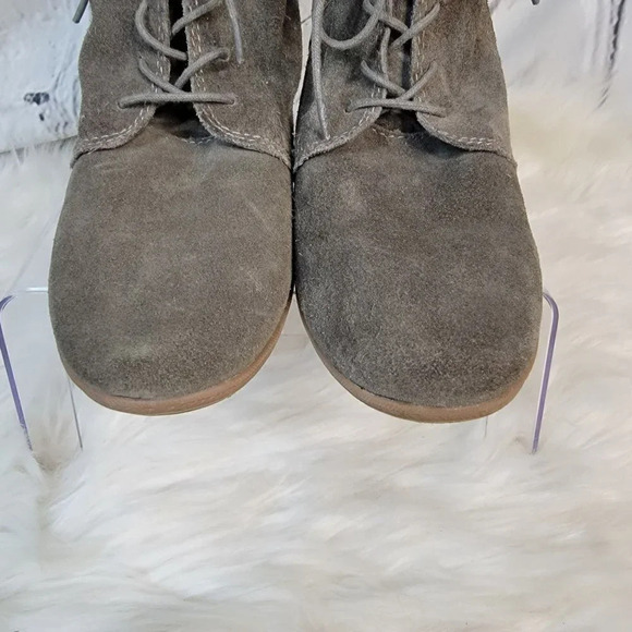 DOLCE VITA KALEN Quilted Suede Ankle Wedge Booties Ankle Boot Olive Size 8 - Picture 9 of 14